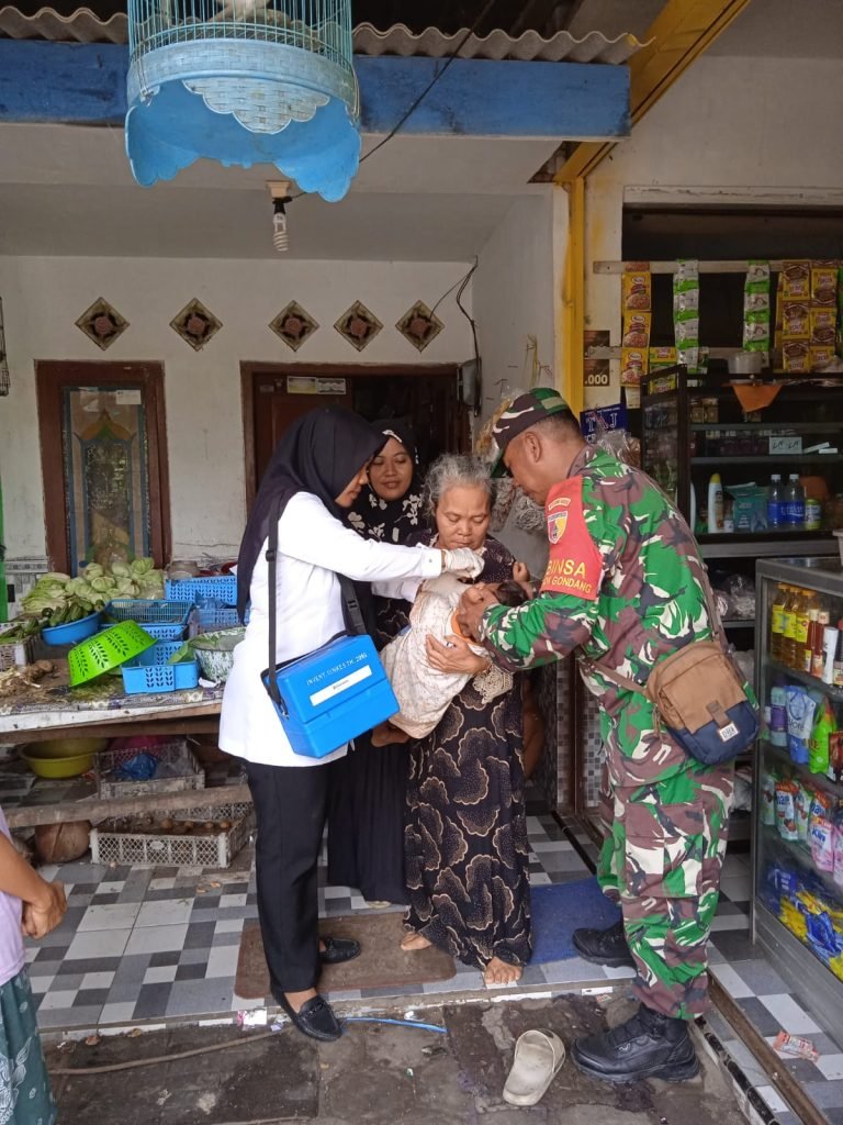 Peran Aktif Babinsa Boreng, Dampingi Posyandu di Desa Binaan
