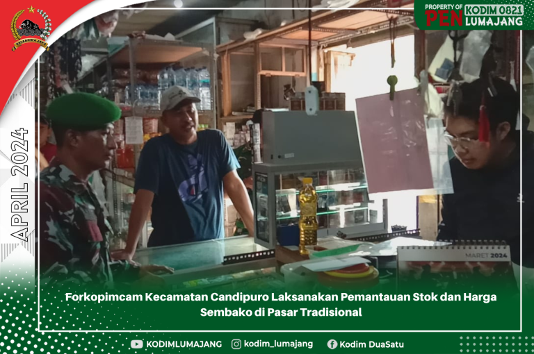 Forkopimcam Kecamatan Candipuro Laksanakan PemantauanStok dan Harga Sembako di Pasar Tradisional