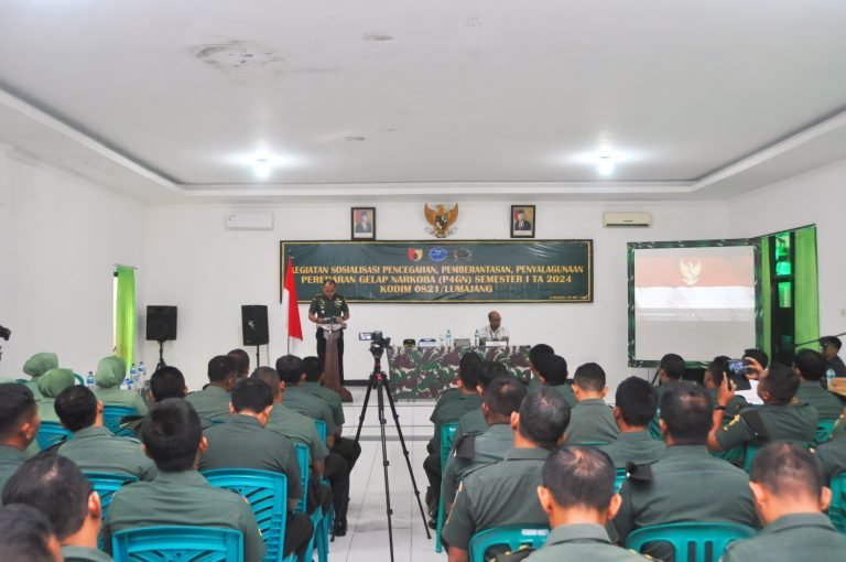 Cegah Penyalahgunaan Narkoba, Anggota Kodim Lumajang Terima Sosialisasi P4GN dari BNNK