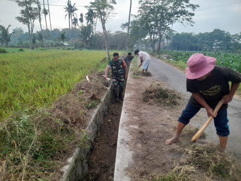 Pembersihan Irigasi : Upaya TNI dan Warga Mojosari Tingkatkan Produktivitas Pertanian