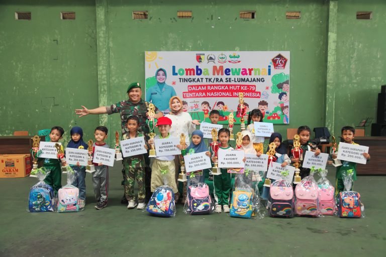 Gelar Lomba Mewarnai, Ketua Persit KCK Cabang XXXV Kodim 0821 Dorong Kreativitas dan Percaya Diri Anak-Anak