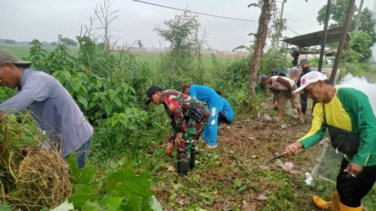 Babinsa Bersama Warga Citrodiwangsan Gelar Kerja Bakti Bersih Lingkungan