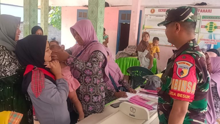 Babinsa Besuk Dukung Pelayanan Kesehatan di Posyandu Matahari Demi Balita Sehat