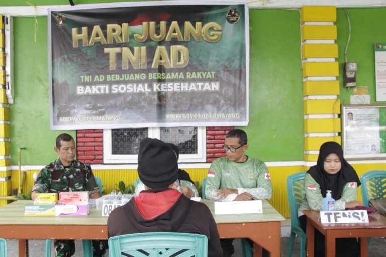 Kodim 0821 Lumajang Gelar Bakti Kesehatan dan Bazar UMKM, Peringati Hari Juang TNI AD 2024