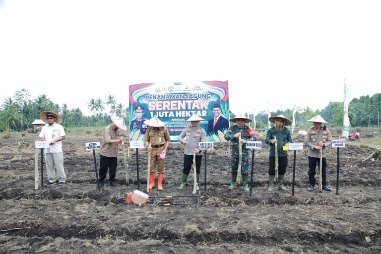 Dukung Ketahanan Pangan Nasional, Dandim 0821 Lumajang Hadiri Penanaman Jagung Serentak Satu Juta Hektar