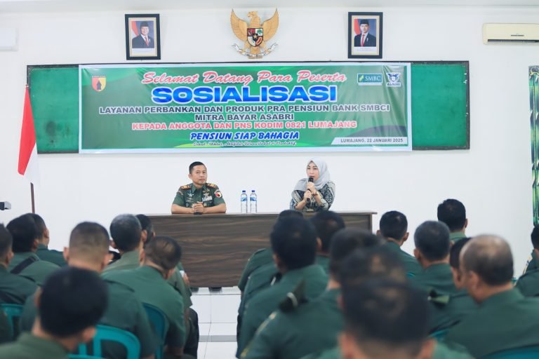 Kodim 0821/Lumajang Gelar Sosialisasi Layanan Perbankan dan Produk Pra Pensiun