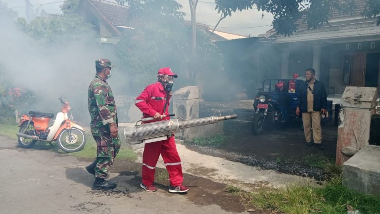 Sinergi Babinsa Karanganyar dan Puskesmas Yosowilangun Laksanakan Fogging untuk Cegah DBD
