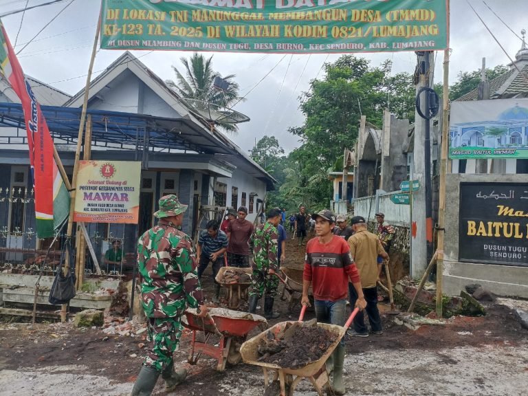 Kodim 0821 Lumajang Mulai Pra TMMD ke-123, Lebarkan Akses Jalan di Desa Burno