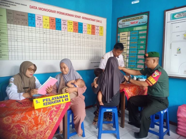 Pendampingan Babinsa Klakah Lakukan Monitoring Posyandu Gerbangmas Dahlia