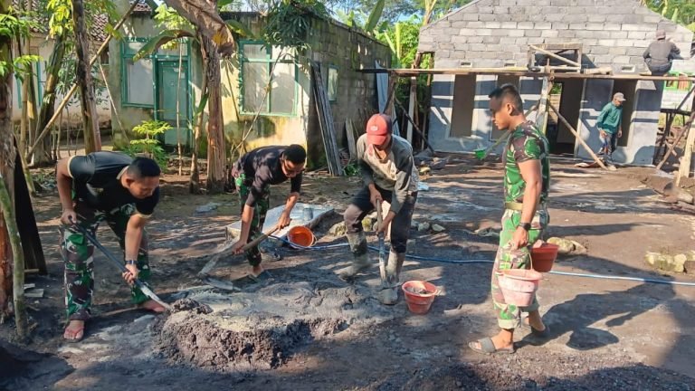Satgas TMMD ke-123 Kodim 0821/Lumajang Percepat Pembangunan RTLH di Desa Burno