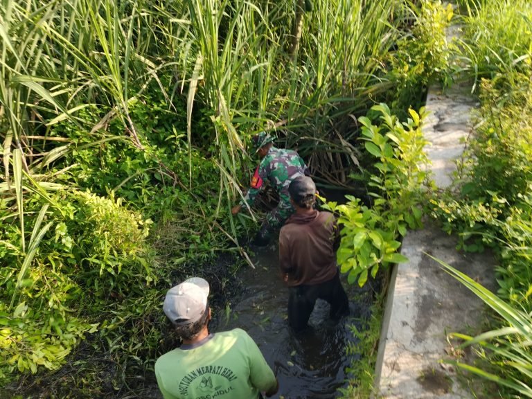 Sinergi TNI-Rakyat: Saluran Irigasi  di Bulaktal Dibersihkan Dengan Gotong Royong