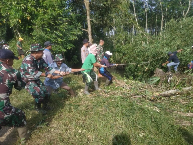 Sinergi Tiga Pilar dan Warga Bersihkan Sungai Demi Cegah Banjir di Sidorejo