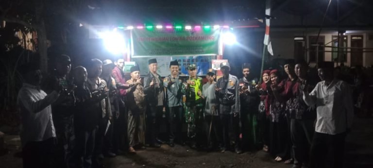 Lomba Siskamling Jadi Ajang Guyub Rukun, Babinsa Bandaran Dampingi Penilaian Siskamling 