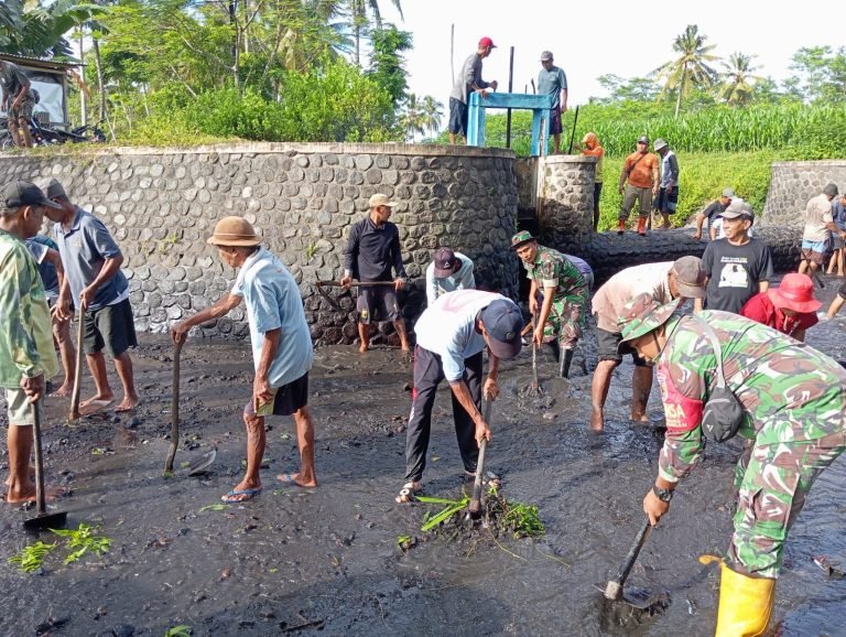 Pembersihan Sungai Dam Talang Jadi Bukti Sinergi Babinsa dan Warga Pasirian