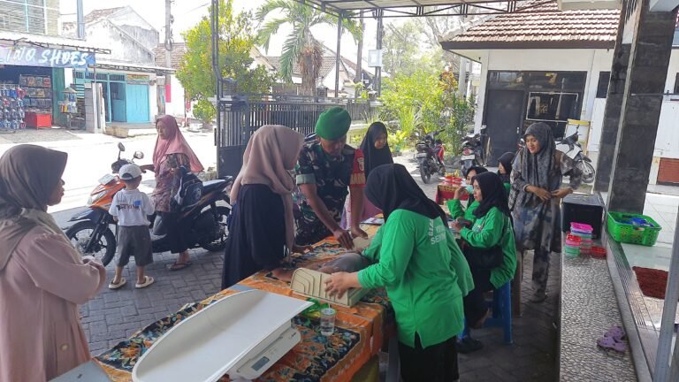 Wujud sinergitas Babinsa Dampingi Bidan dan Kader di Posyandu Gerbang Mas Semangka